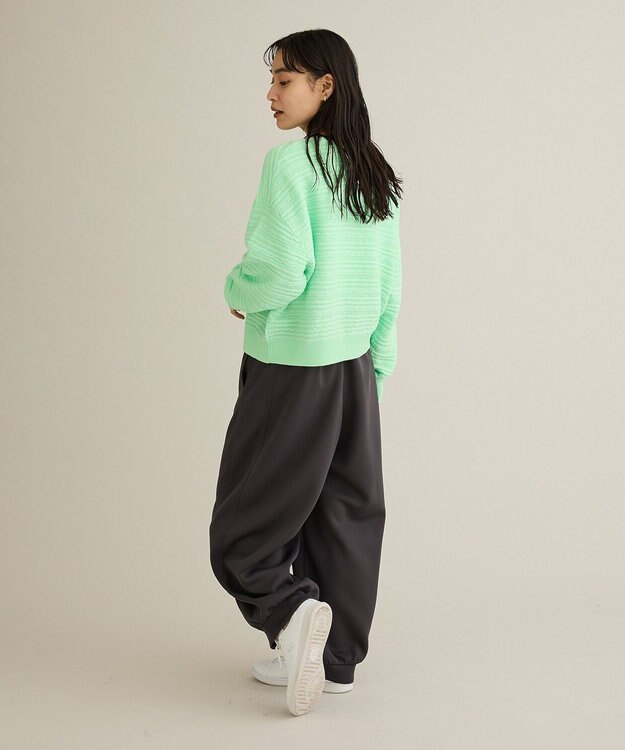 CRAFT STANDARD BOUTIQUE レースボーダーニットプルオーバー Light Green