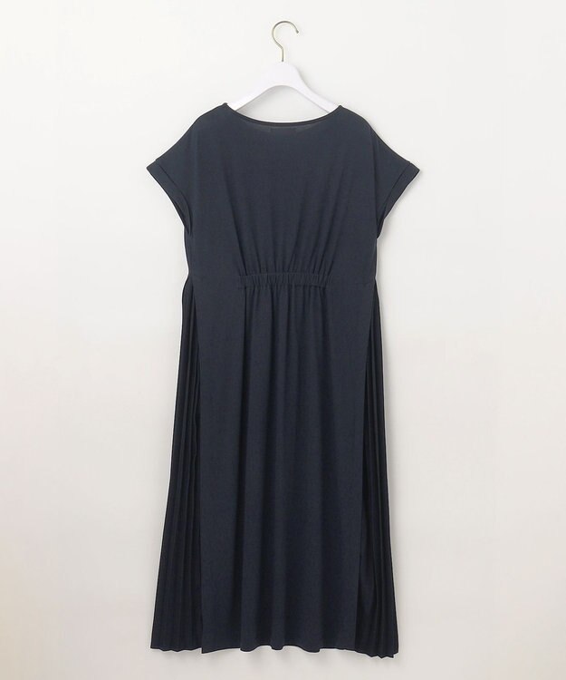 ANY SIS S 【接触冷感・UVケア】冷感サイドプリーツ ワンピース ネイビー