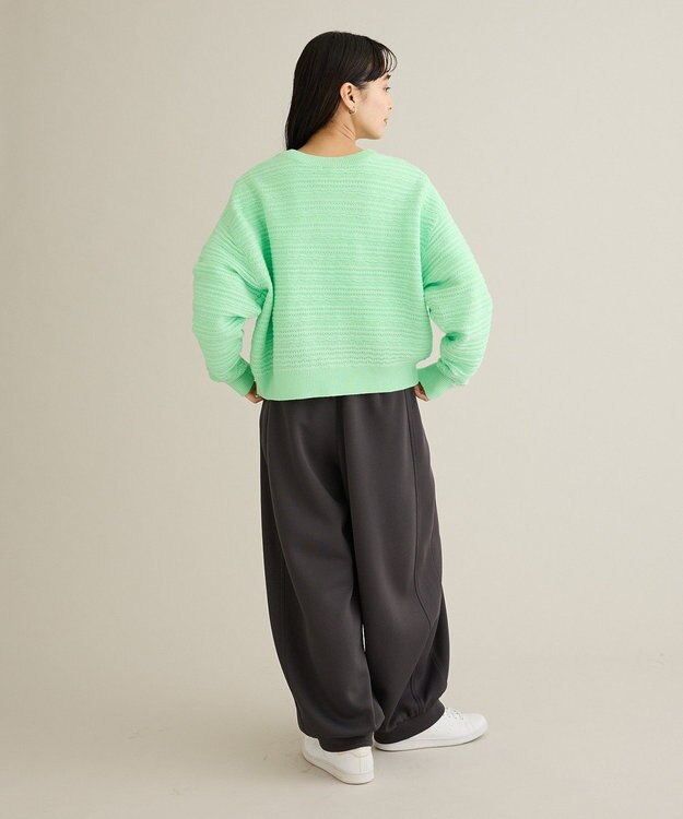 CRAFT STANDARD BOUTIQUE レースボーダーニットプルオーバー Light Green