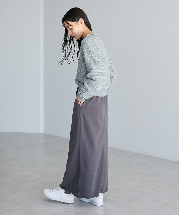 CRAFT STANDARD BOUTIQUE レースボーダーニットプルオーバー Gray