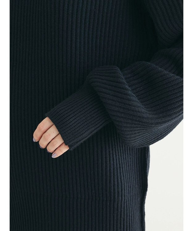 Green Parks 洗える　アゼ編みニットプルオーバー Dark Navy