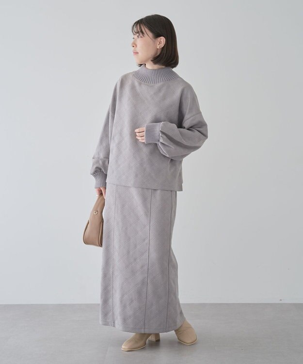 Green Parks ・ＥＬＥＮＣＡＲＥ　ＤＵＥ　エンボスナロースカート Light Gray