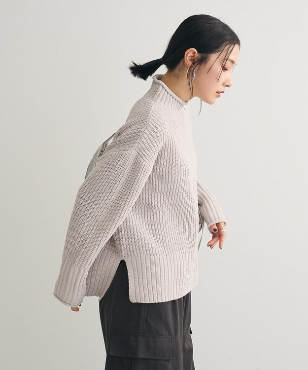 Green Parks ｍｏｋｏモールモックネックニットプルオーバー Gray