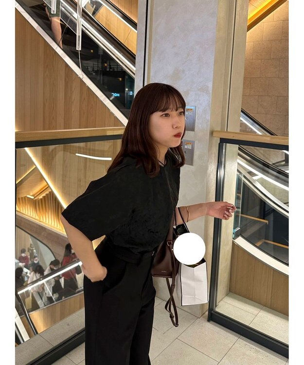 Green Parks AnriettMusee ショート丈ジャガードトップス Black