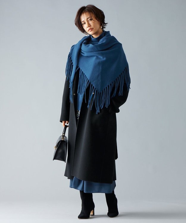 自由区 S 【ウエストゴム・洗える】ERICAパネルプリント スカート リッツブルー系