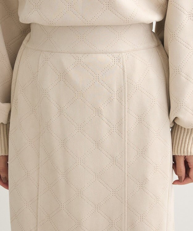 Green Parks ・ＥＬＥＮＣＡＲＥ　ＤＵＥ　エンボスナロースカート Ivory