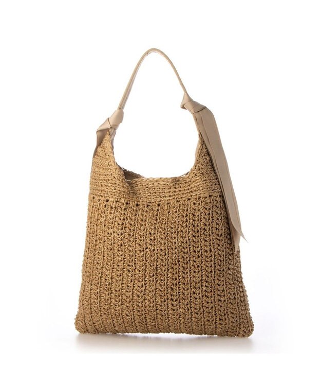 UNBILLION カシュカシュ cachecache / 下がりグログラン柄編みトートバッグ ベージュ