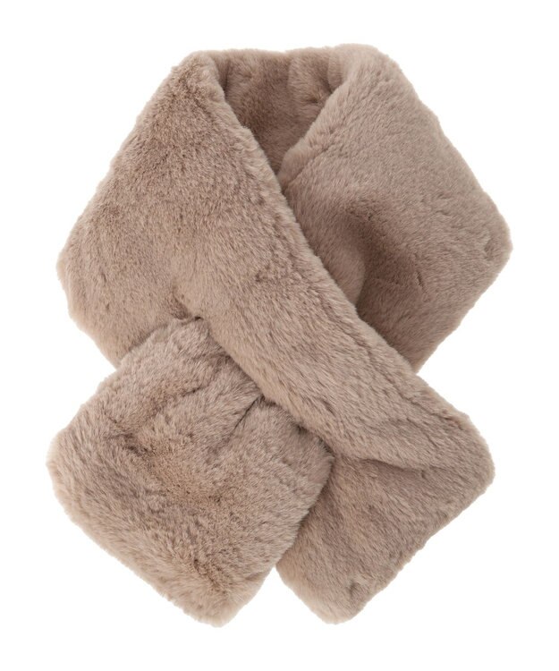 Green Parks カラーフェイクファーティペット Gray Beige