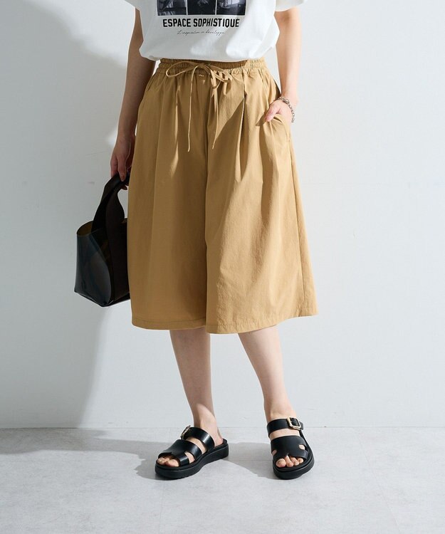 Green Parks 撥水加工ワイドキュロット Beige