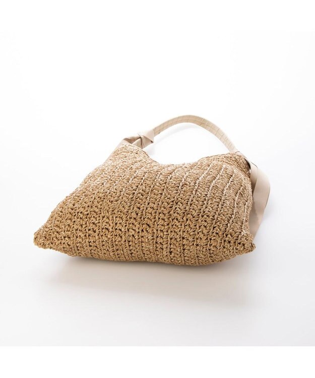 UNBILLION カシュカシュ cachecache / 下がりグログラン柄編みトートバッグ ベージュ