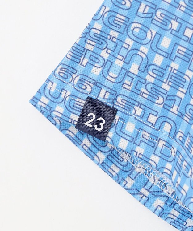 23区GOLF 【MEN】【UVケア/吸水速乾】ギンガムチェックロゴ 半袖ポロシャツ スカイブルー系3