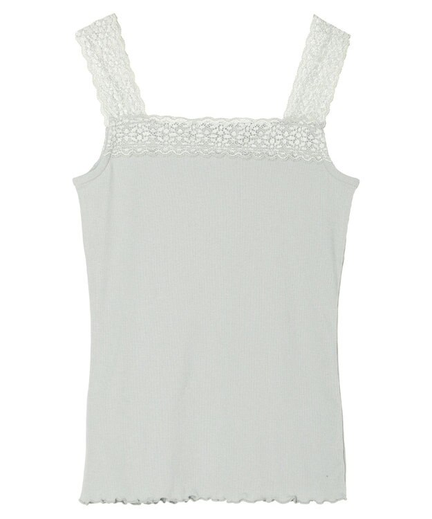 earth music&ecology レーススクエアキャミソール Mint