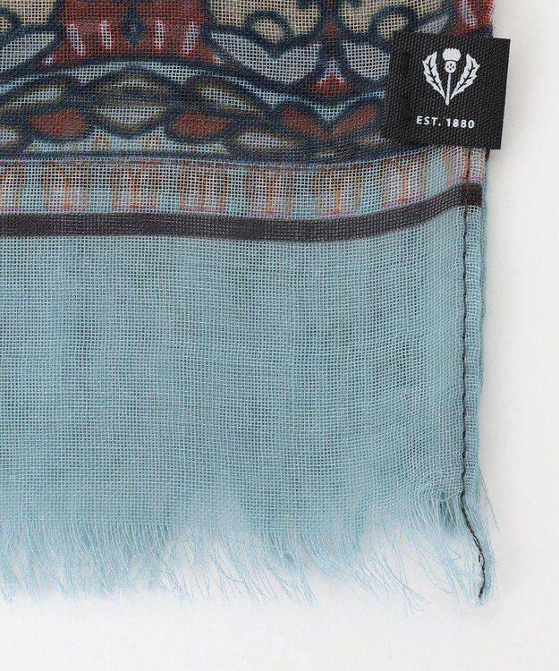 JOSEPH ABBOUD 【V.FRAAS】ビッグペイズリーパターン ストール サックスブルー系5