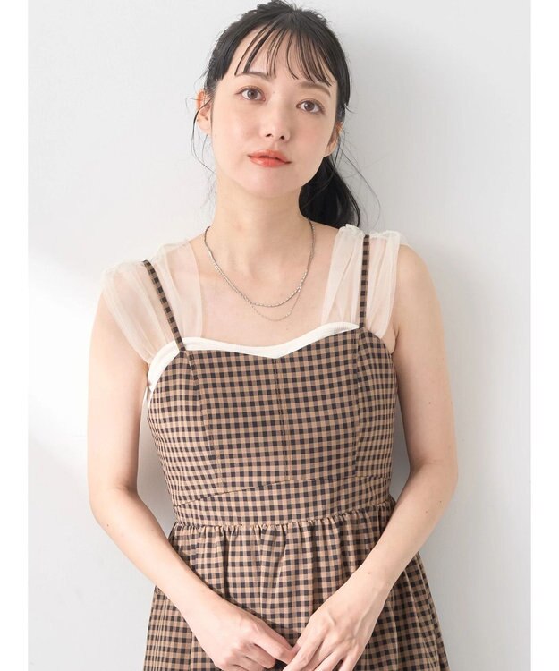 earth music&ecology チュールドッキングカップ付キャミソール Ivory