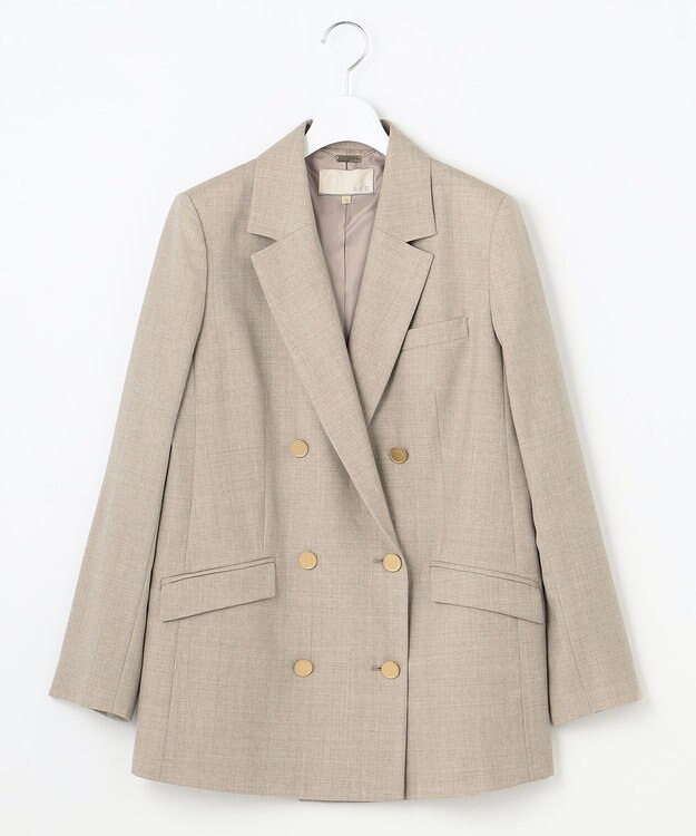 自由区 【セットアップ可】ライトウールトロピカル テーラードジャケット ベージュ系