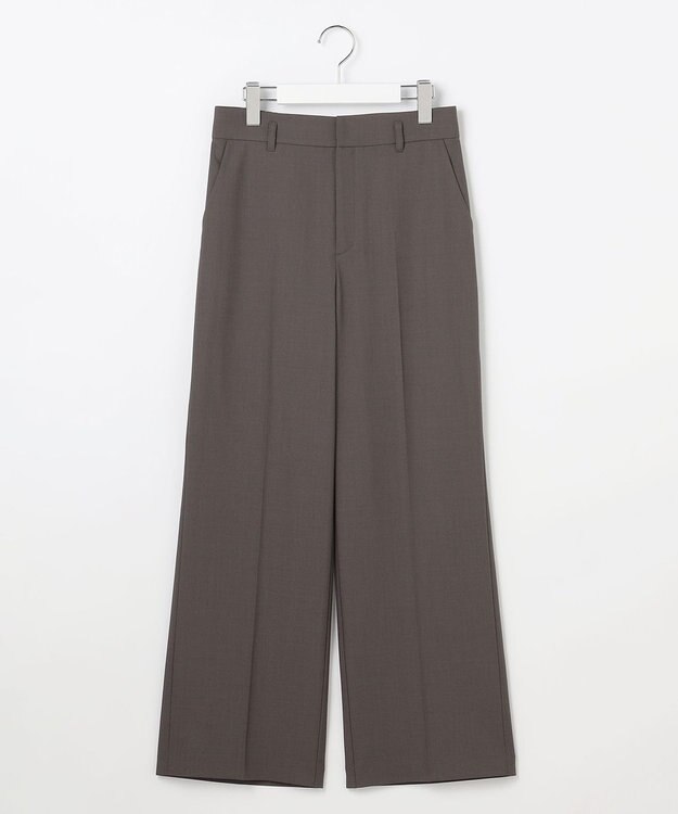 ANY SIS L ウーステッドエステル ワイドパンツ モカグレー