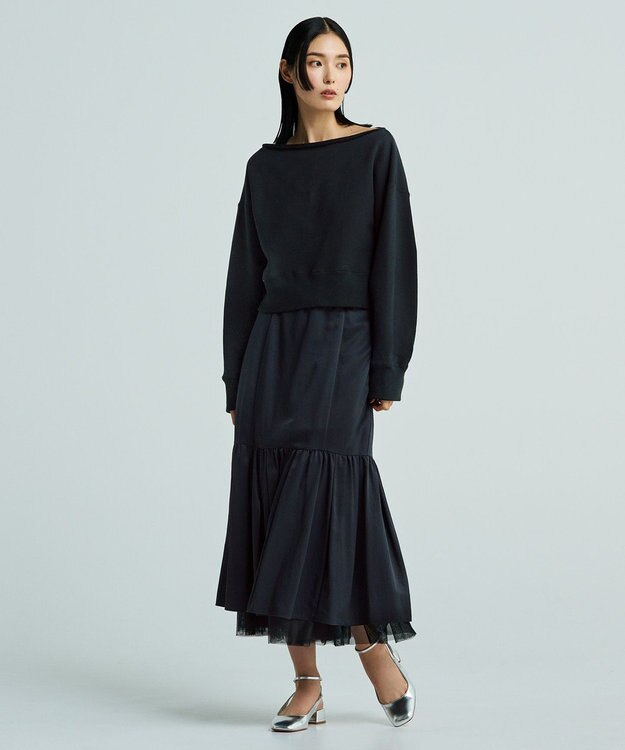 uncrave スウェット ショートトップス（uncrave WHITE） ブラック