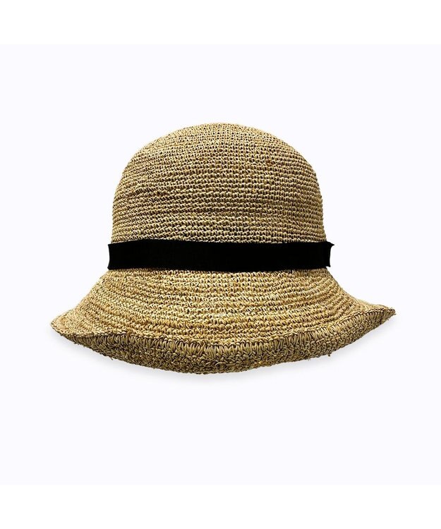林八百吉商店 un chapeau　エッジアップラフィアハット ブラック