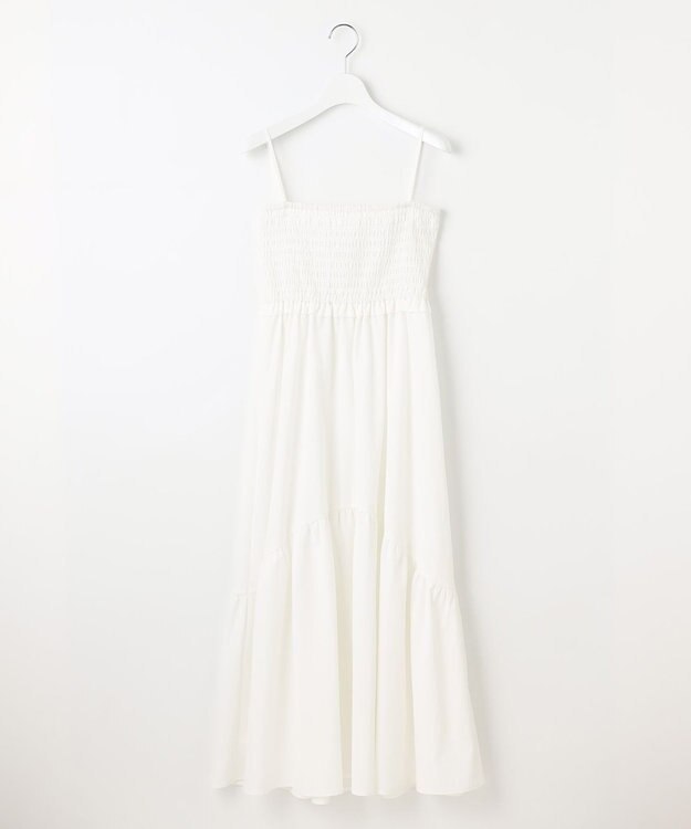 Feroux シャーリングデザイン 3WAYキャミドレス ホワイト系