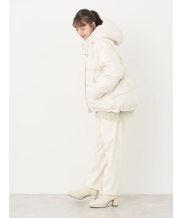 earth music&ecology フーディー中綿ブルゾン Ivory