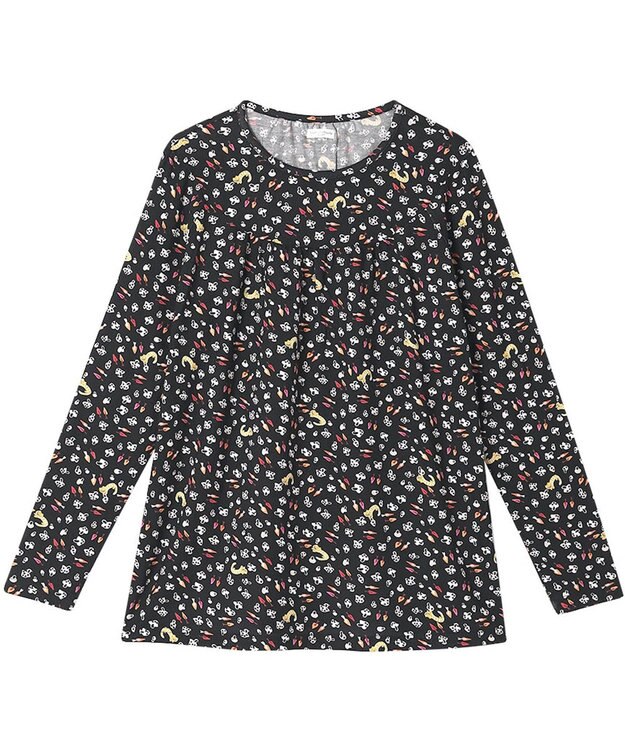 tsumori chisato SLEEP ツモリチサト トップス ベア天竺素材(本体) 長袖 ルームウェア レディース UTX551/ワコール ブラック