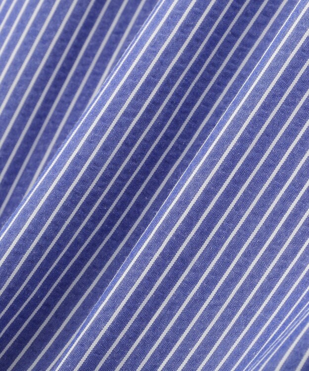 YECCA VECCA パールタックスリーブブラウス Stripe