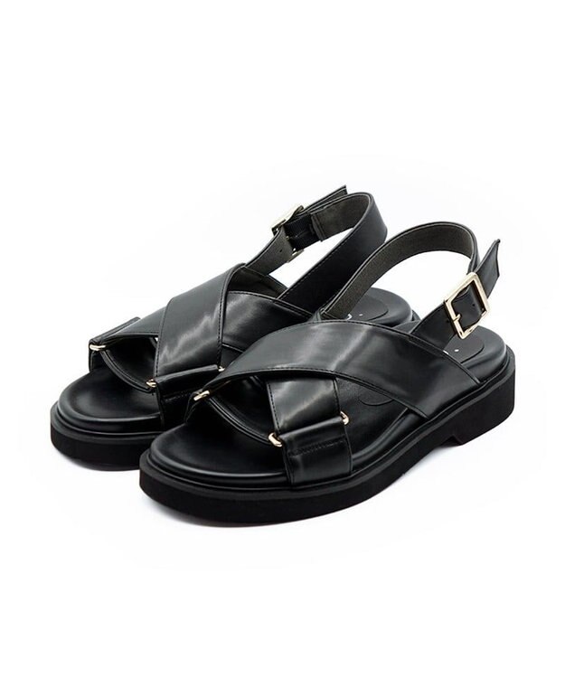 APOM クロスストラップサンダル ブラック