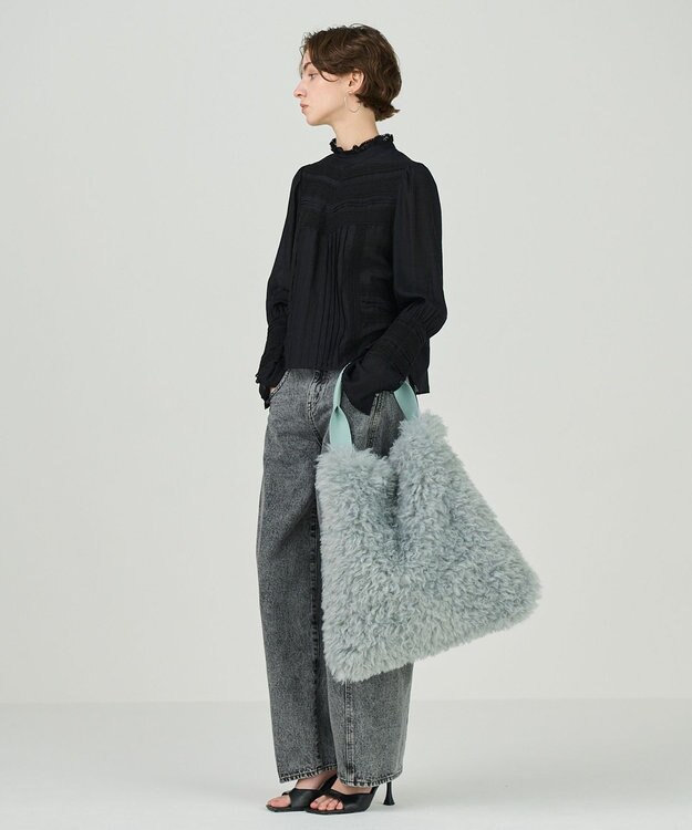 GRACE CONTINENTAL ファービッグトート ブルー