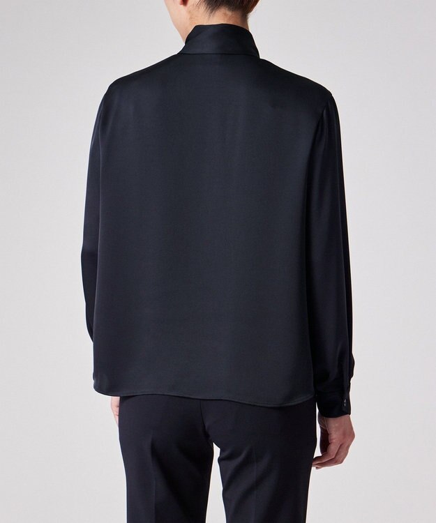 Paul Smith サテンボウタイ ブラウス ネイビー