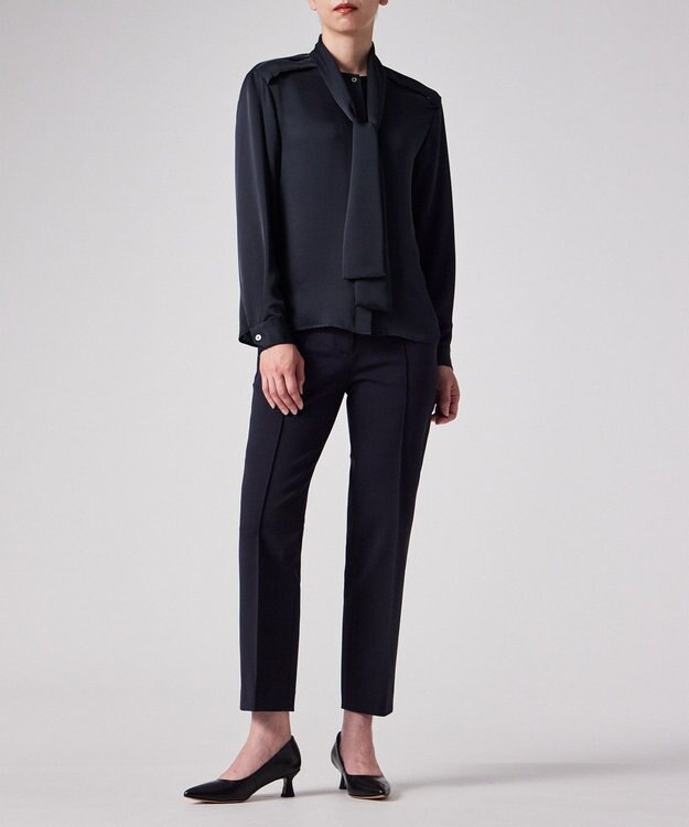 Paul Smith サテンボウタイ ブラウス ネイビー