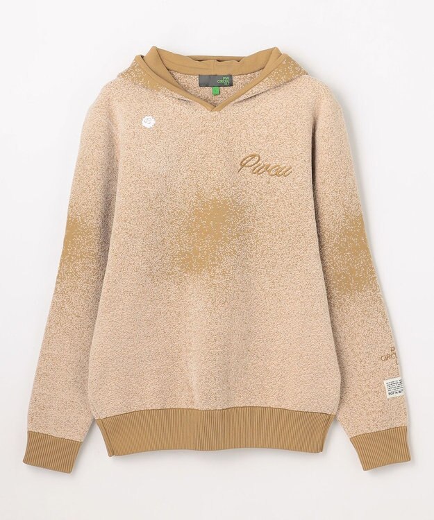 PW CIRCULUS 【手洗い洗濯可】【MEN】グラデーションニットフーディ ゴルフ ベージュ系