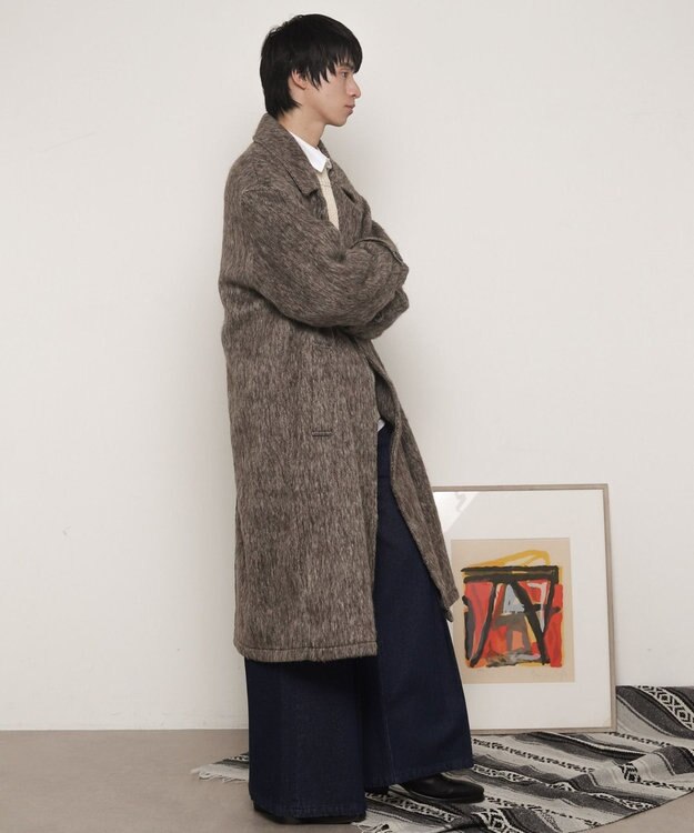 WEGO シャギーオーバーコート ブラウン