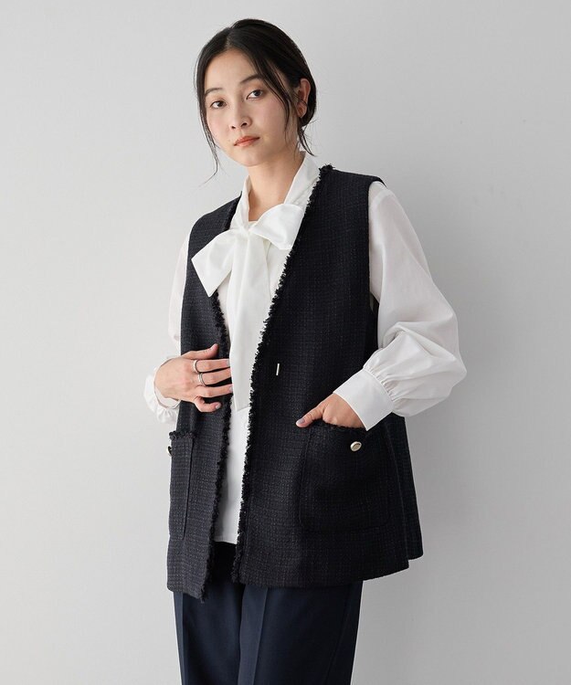 YECCA VECCA ツイードジレ Navy