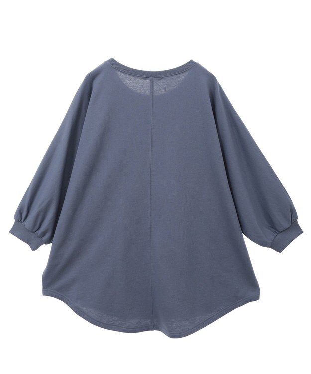 Green Parks ７分袖ミニ裏毛ドルマンロゴプルオーバー Navy