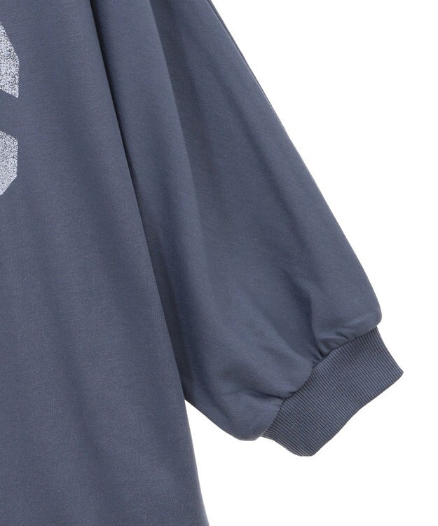 Green Parks ７分袖ミニ裏毛ドルマンロゴプルオーバー Navy