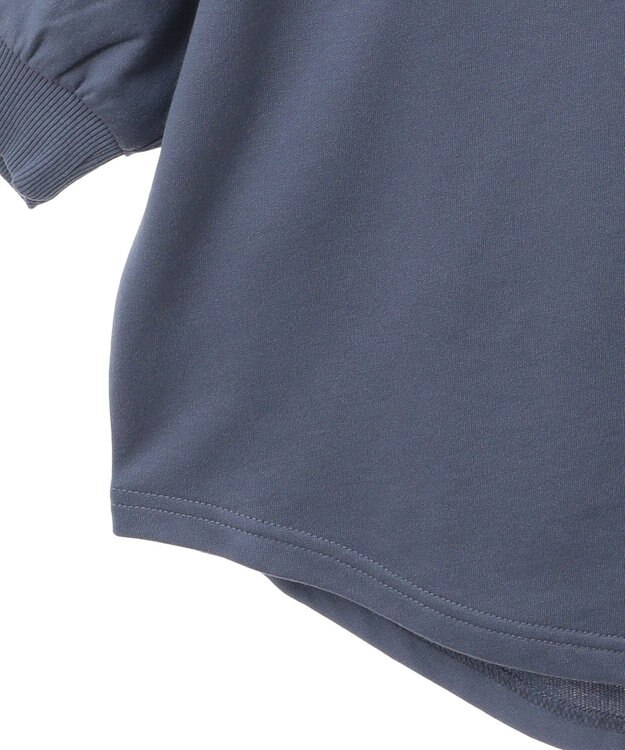 Green Parks ７分袖ミニ裏毛ドルマンロゴプルオーバー Navy