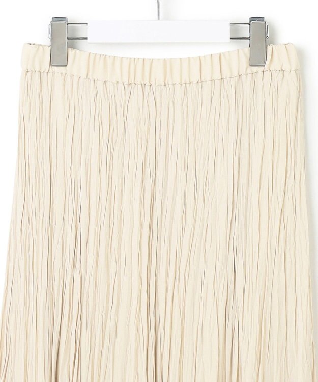 23区 S 【洗える】クラッシュ プリーツ ジョーゼット スカート ベージュ系