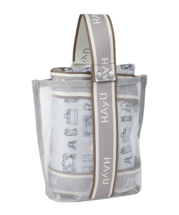 ACE BAGS & LUGGAGE 【雑誌掲載】 HAyU × ace.  フォールディング 折り畳みトートバッグ 猫柄 22L 17861 ライトベージュ柄