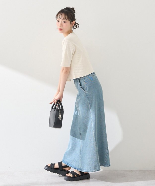 earth music&ecology カットリブＷジップカーディガン Ivory