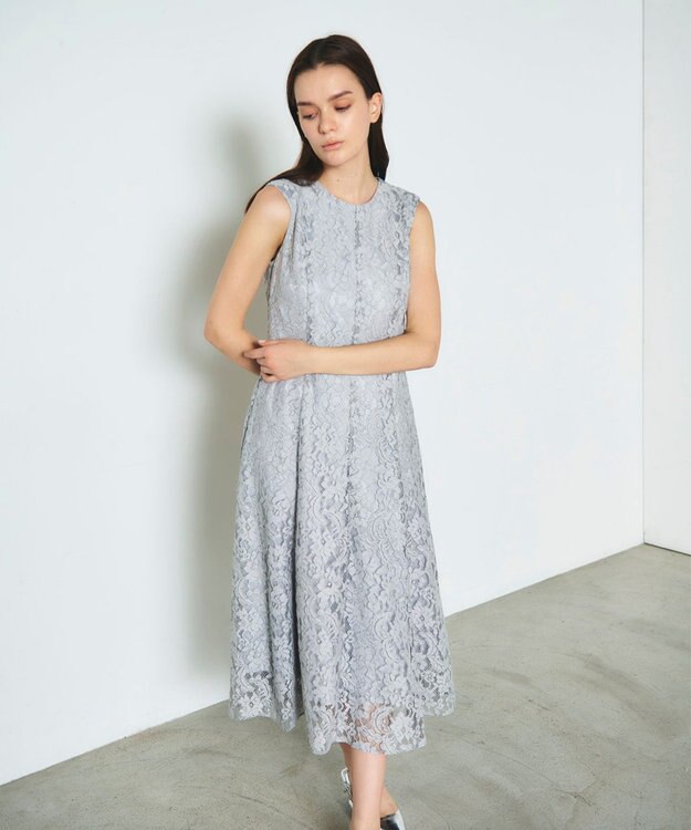 GRACE CONTINENTAL レースドレス グレー