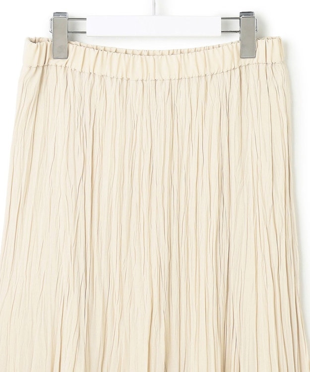 23区 S 【洗える】クラッシュ プリーツ ジョーゼット スカート ベージュ系