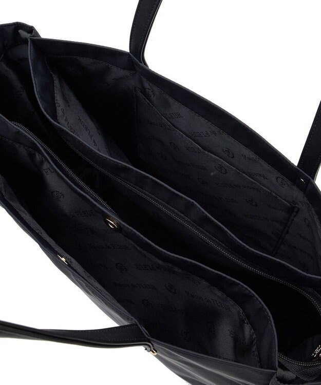 Maison de FLEUR リボンチャーム付き3ルームトートバッグ Black