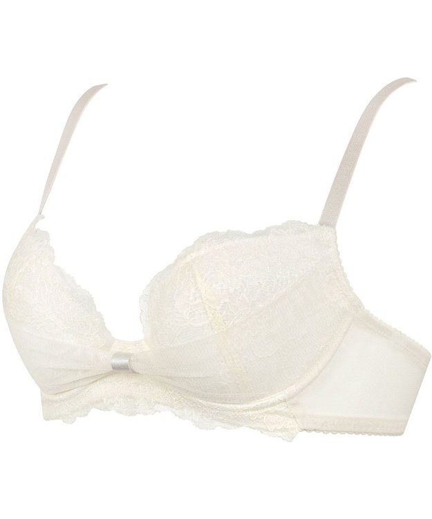 WACOAL 【ファーストリボンブラ】 ブラジャー 【若い世代の体型特徴を考えた設計仕様】 きれいな谷間をメイクしてキープ まるみのあるシルエット レディース BRB409 /ワコール アイボリー