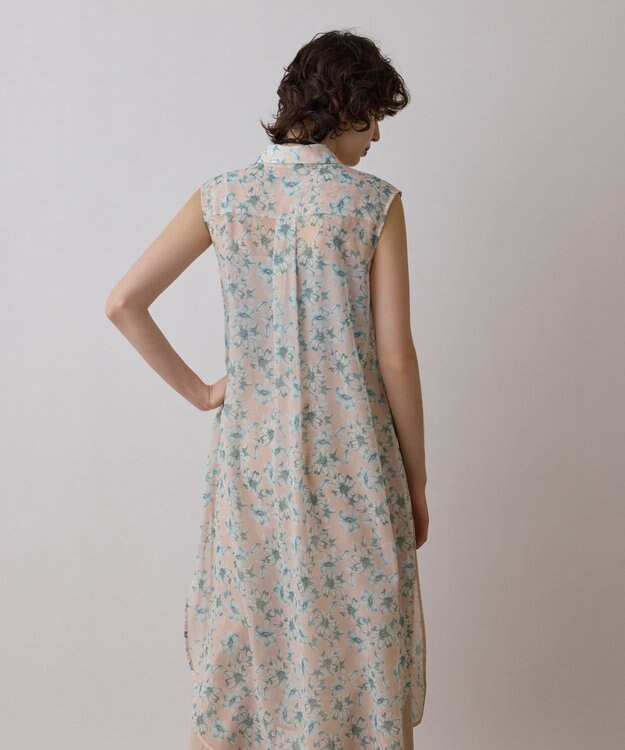 GRACE CONTINENTAL フラワーロングシャツ ベージュ