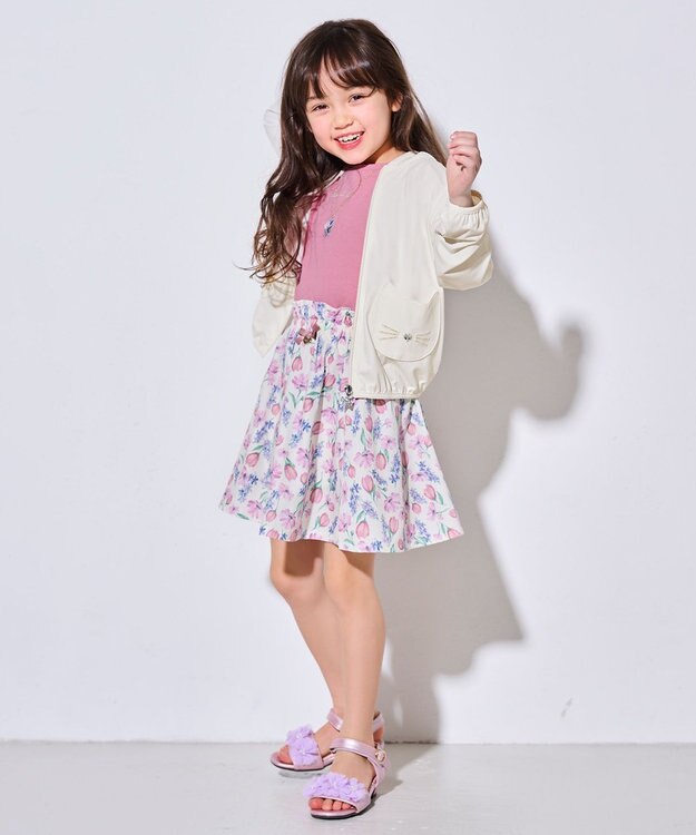 ANY KIDS 花柄 スカパン オフホワイト系花柄