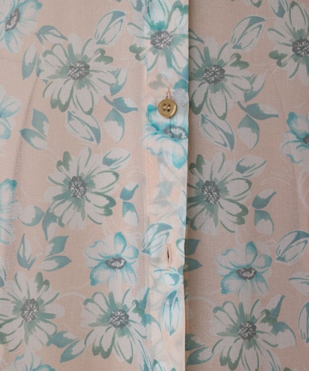 GRACE CONTINENTAL フラワーロングシャツ ベージュ