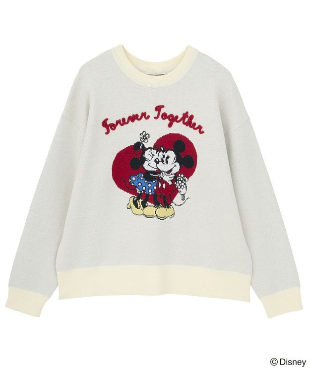 Green Parks ミッキー＆フレンズ／ジャガードニットプルオーバー Ivory