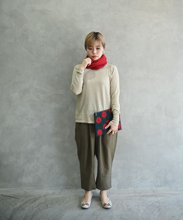 muuc 〈洗えるニット〉〈肌に優しいニット〉〈コットン＆カシミヤ〉〈通年着られるニット〉14Gハイゲージニットプルオーバー ベージュ