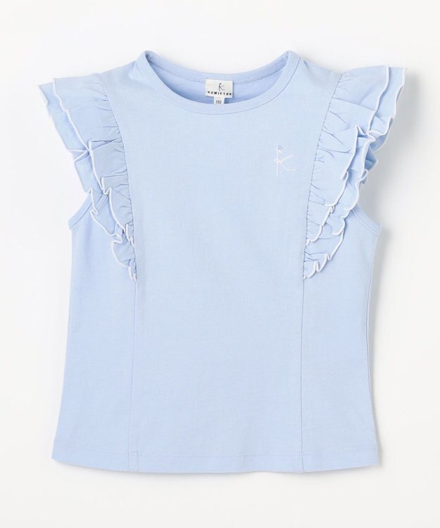 組曲 KIDS 【110-140㎝】 フルールフリルTシャツ サックスブルー