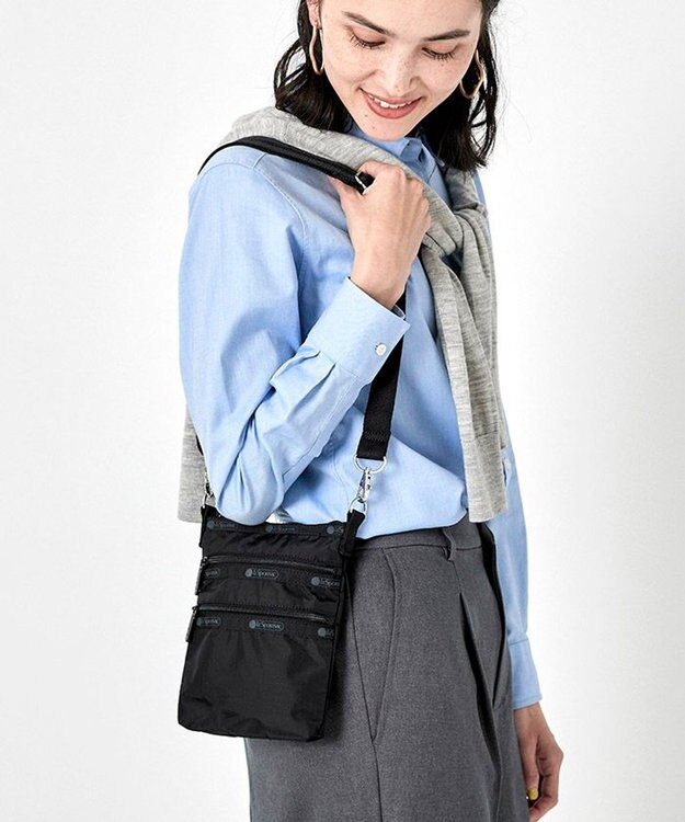 LeSportsac 3 ZIP CROSSBODY/リサイクルドブラックJP リサイクルドブラックJP